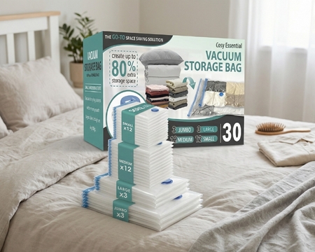 Set 30 sacs de rangement sous vide